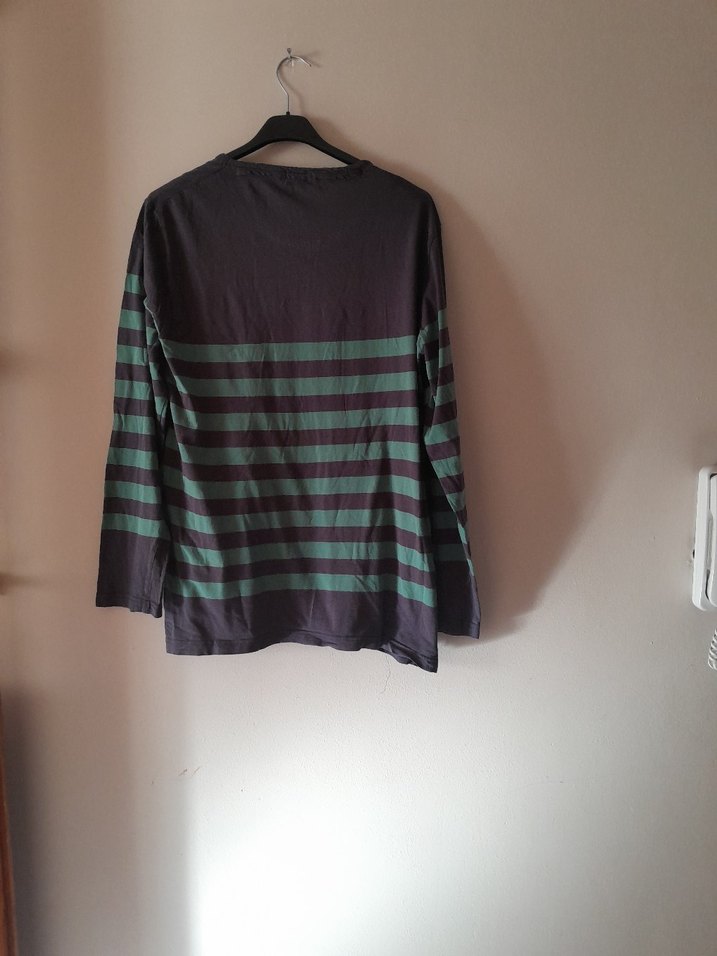 Yeşil Çizgili Kadın Triko Kazak - Görsel 2