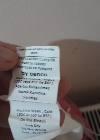 Pembe Bağlama Desenli Keten bayan elbise - Görsel 6