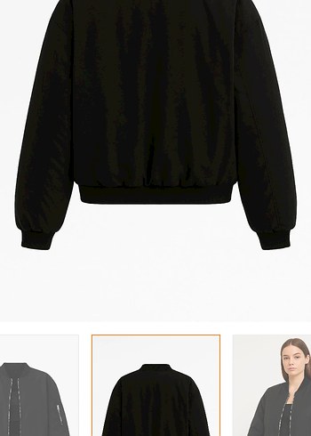 Siyah unisex oversize Bomber Ceket - Görsel 2