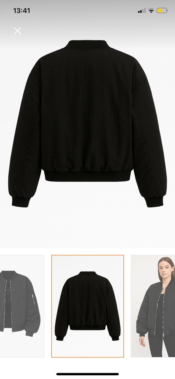 Siyah unisex oversize Bomber Ceket - Görsel 2