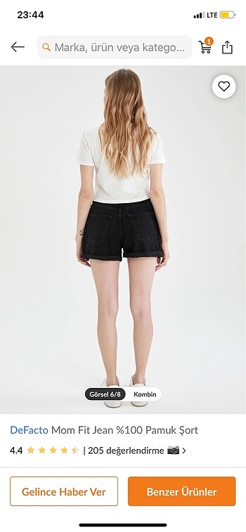 Defacto mom jean sort - Görsel 3