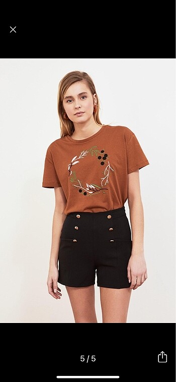 Trendyol & Milla Trendyol gold dugmeli sort