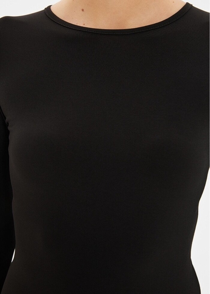 Trendyol siyah örme bodycon elbise - Görsel 3