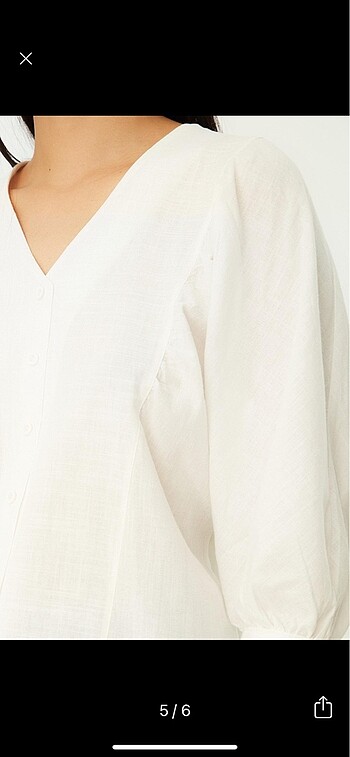 Trendyol beyaz yarasa kol dokuma gömlek - Görsel 5