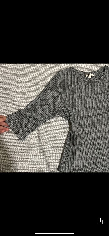 River Island Çizgili M L beden uyumlu uzun kol crop