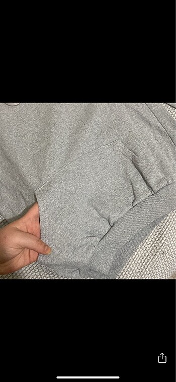 m Beden Kapüşonlu sweatshirt gri renk dar kalıp