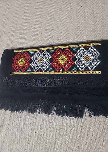 Nakışlı Çok Renkli Geleneksel Kilim desenli mutfak havlusu - Görsel 2