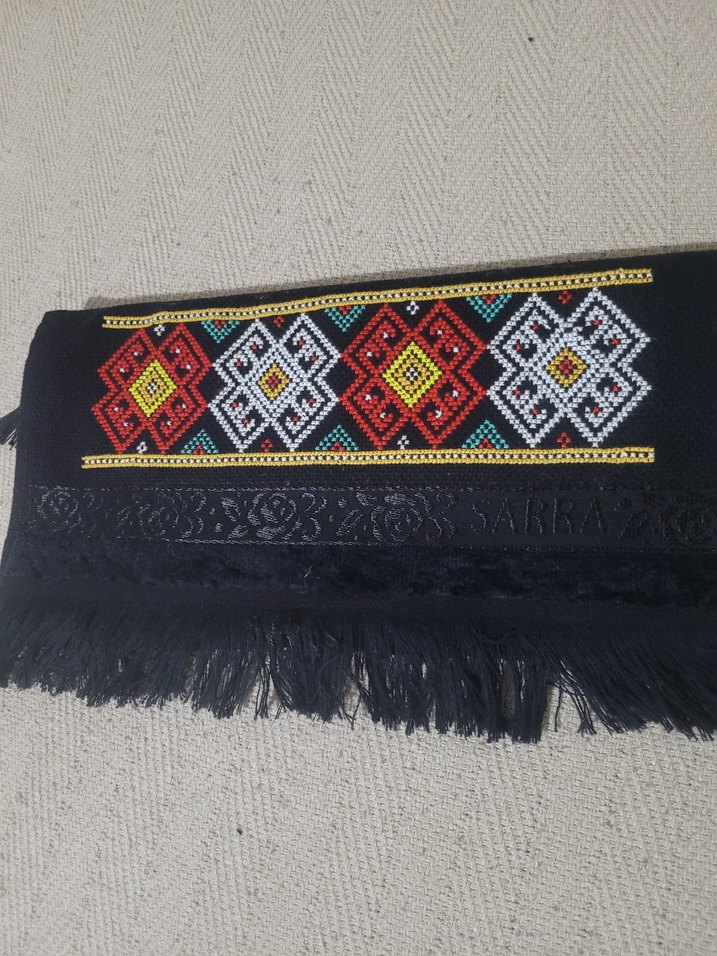 Nakışlı Çok Renkli Geleneksel Kilim desenli mutfak havlusu - Görsel 2