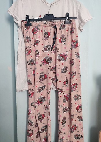 Pembe Tie-Dye Desenli Rahat Kadın Pijama Takımı