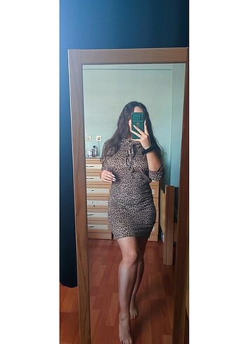 Zara Leopar desenli elbise 