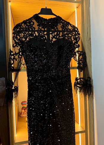 Siyah Gotik Uzun Abiye Elbise - Görsel 5