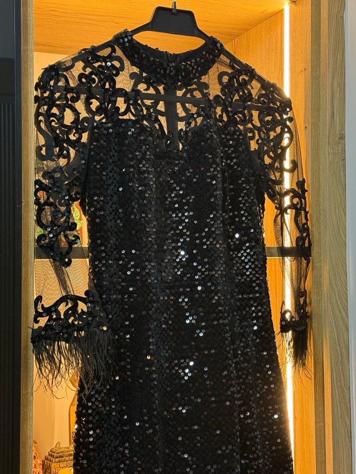 Siyah Gotik Uzun Abiye Elbise - Görsel 3