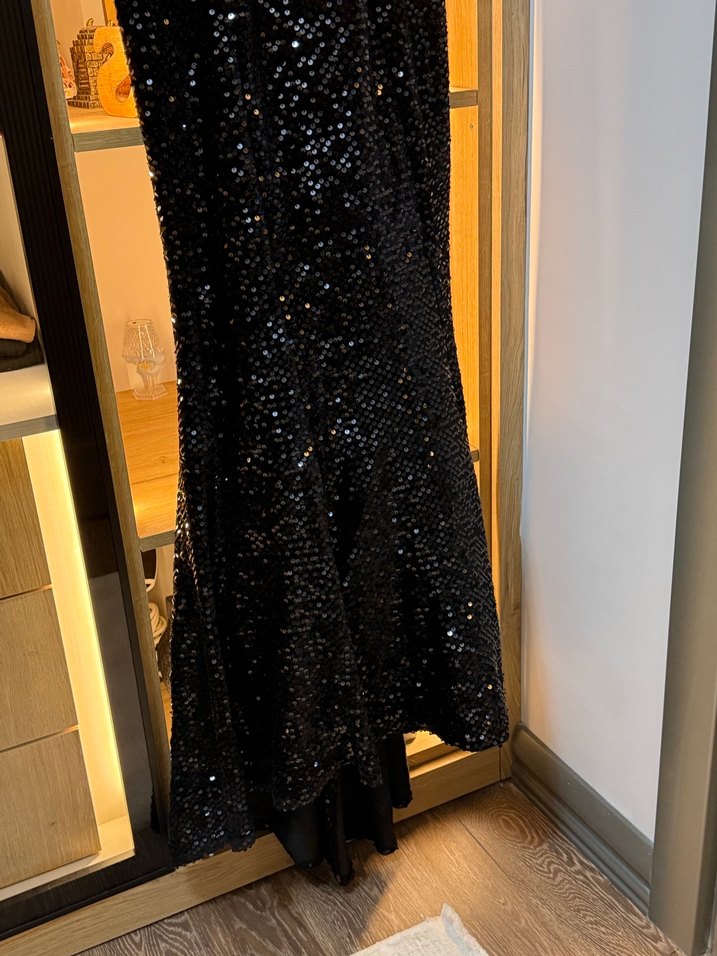 Siyah Gotik Uzun Abiye Elbise - Görsel 2