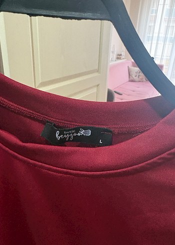 Bordo Düğmeli Kadın Bluz - Görsel 2