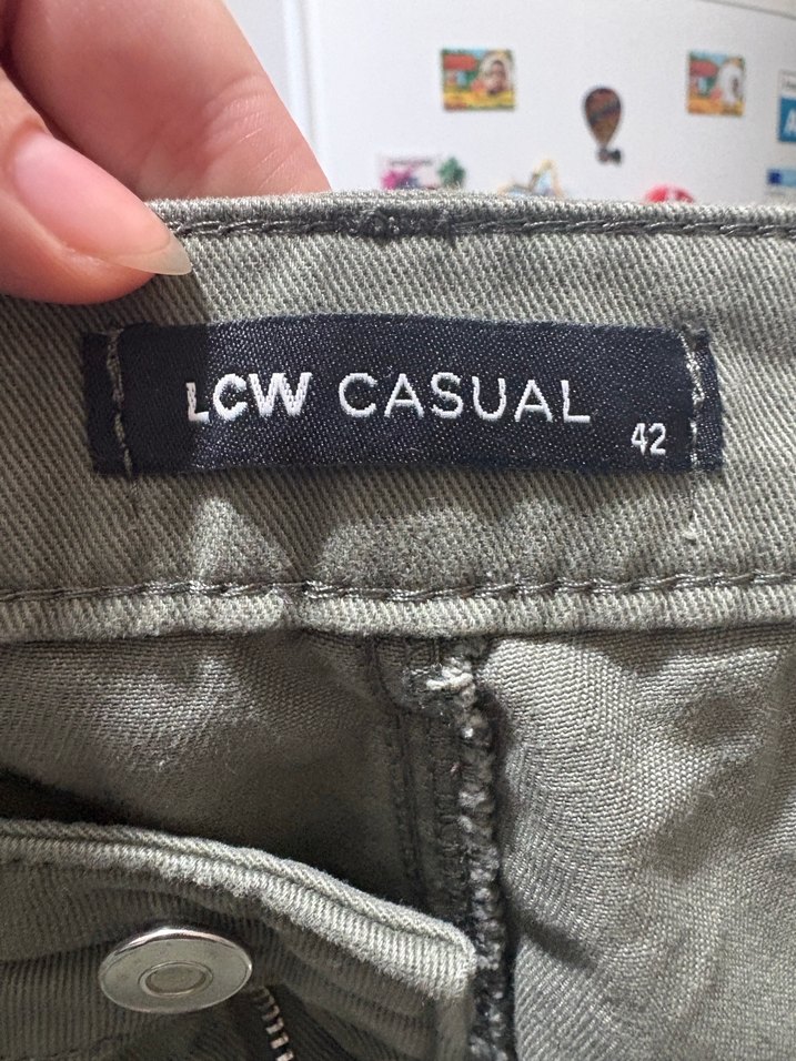 Kadın Haki kargo Pantolon Fermuarlı - Görsel 2