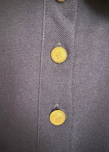 Düğmeli Lacivert Mini elbise - Görsel 3