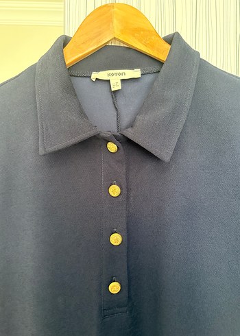 Düğmeli Lacivert Mini elbise - Görsel 2