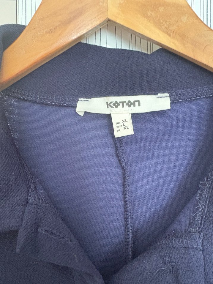 Düğmeli Lacivert Mini elbise - Görsel 4