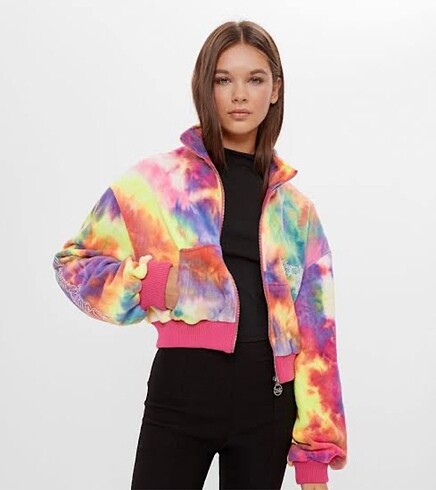 s Beden Bershka Tie Dye Polar Hırka