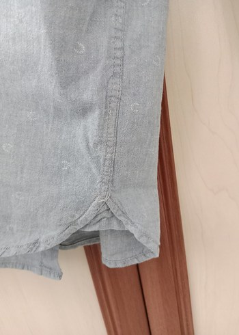 Gri Erkek Çocuk Keten Gömlek, Düğmeli, Uzun Kollu - Görsel 5