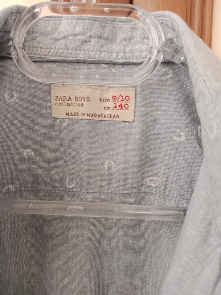 Gri Erkek  Çocuk Keten Gömlek, Düğmeli, Uzun Kollu - Görsel 4