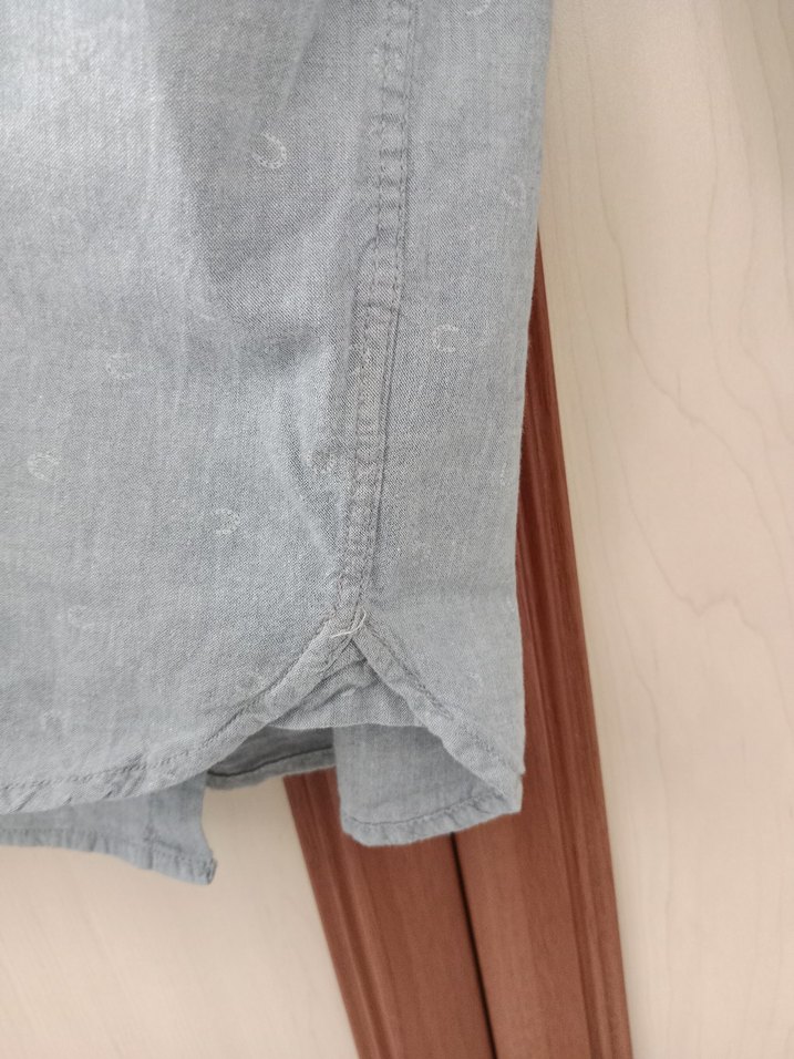 Gri Erkek  Çocuk Keten Gömlek, Düğmeli, Uzun Kollu - Görsel 5