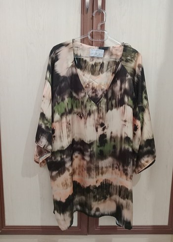 Bohem V Yaka Bağlamalı Salaş Bluz - Görsel 5