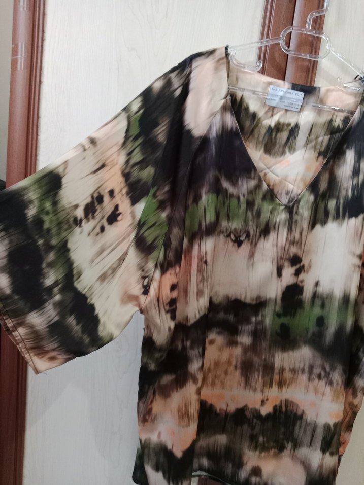 Bohem V Yaka Bağlamalı Salaş Bluz - Görsel 3