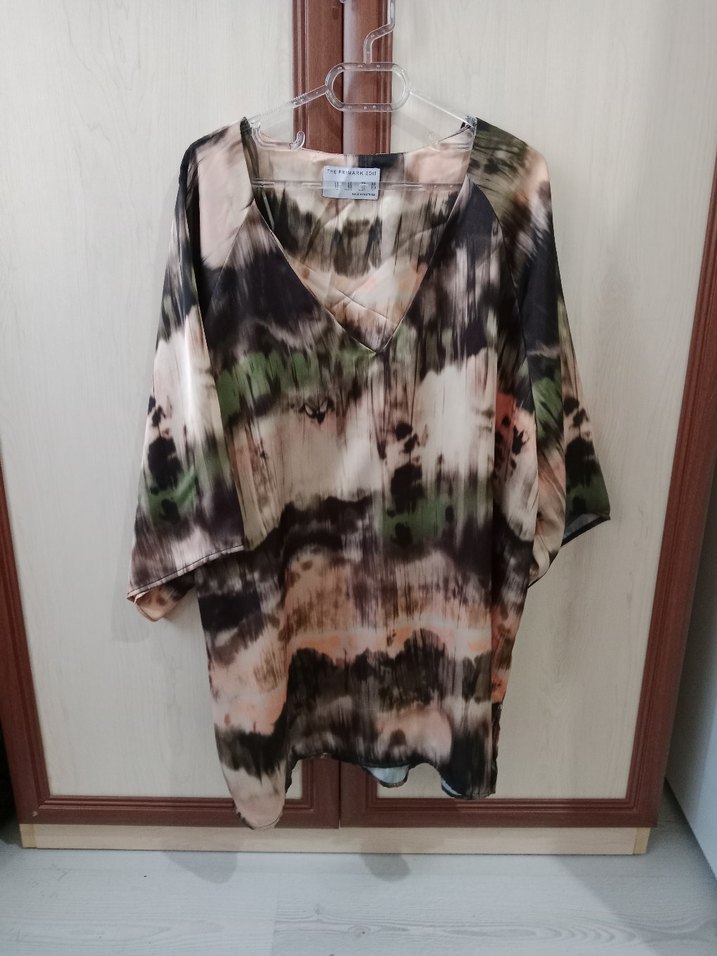 Bohem V Yaka Bağlamalı Salaş Bluz - Görsel 2