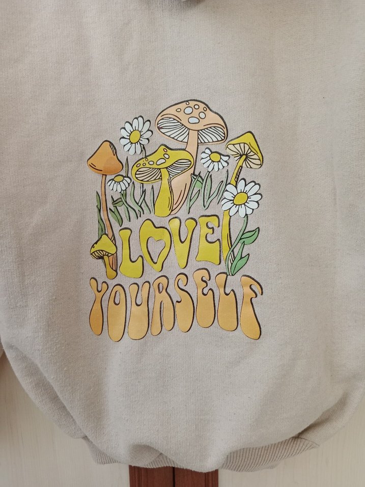 Bej Kapüşonlu Baskılı kız çocuk Sweatshirt - Görsel 3