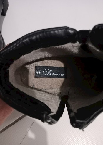 Siyah Deri Kadın Dolgu Topuk Bot - Görsel 4