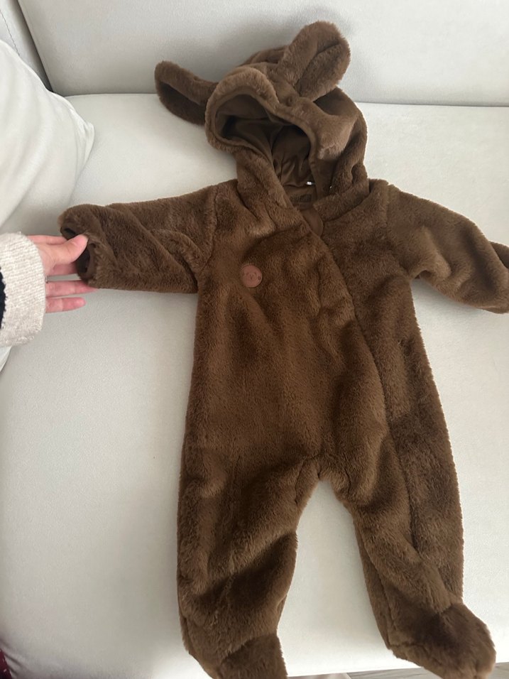 Kahverengi Kürklü Bebek Tulumu - Görsel 3