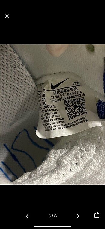 38 Beden beyaz Renk Nike infinity ayakkabı