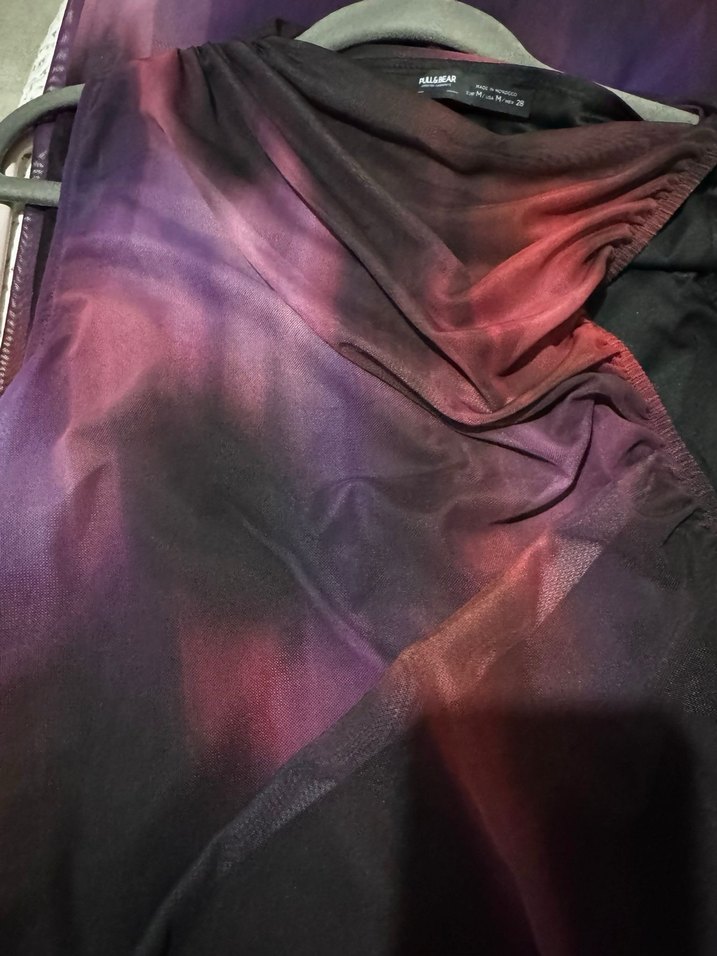 Saten Görünümlü Mor Uzun Drapeli Elbise - Görsel 3