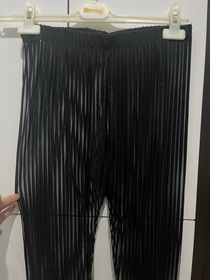 Kadın Siyah Zebra Desenli Pilili pantolon - Görsel 3