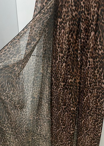 Kahverengi Leopar Desenli Uzun İkili Takım - Görsel 5