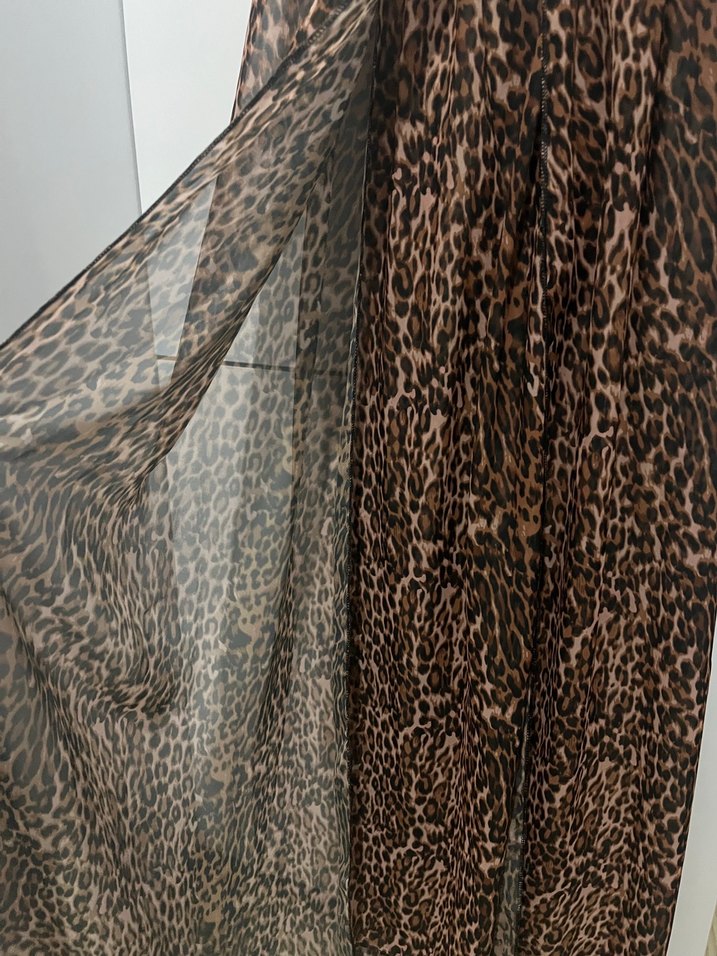 Kahverengi Leopar Desenli Uzun İkili Takım - Görsel 5