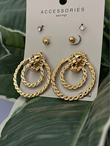 Accessorize aslan halka küpe set