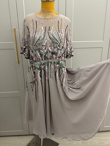 Asos şifon pul payet taşlı abiye - Görsel 5