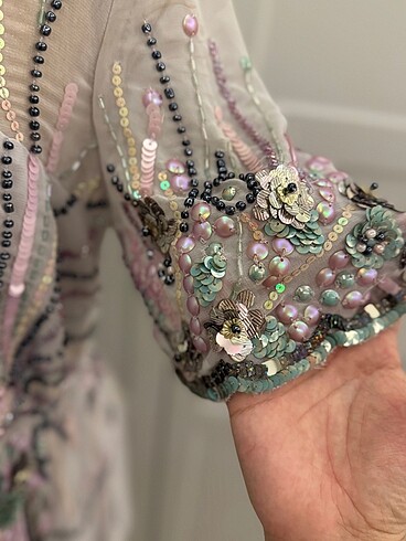 Asos şifon pul payet taşlı abiye - Görsel 10