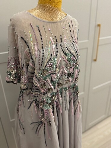 Asos şifon pul payet taşlı abiye - Görsel 7