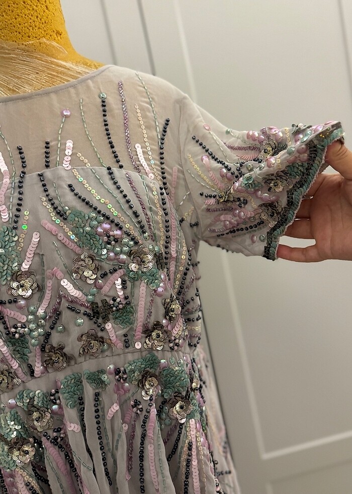 Asos şifon pul payet taşlı abiye - Görsel 4