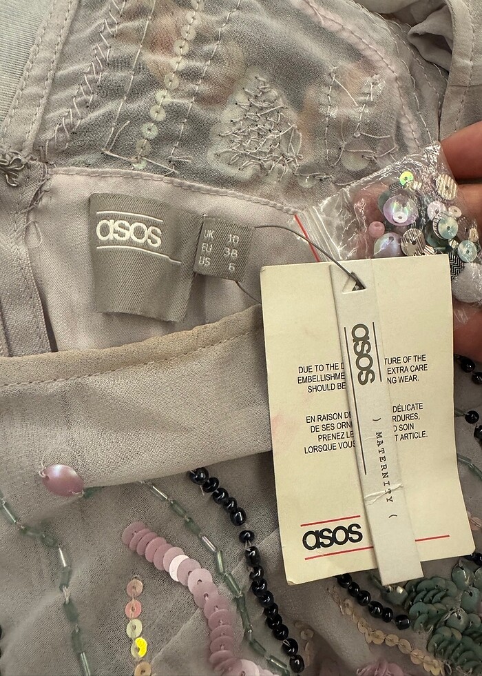 Asos şifon pul payet taşlı abiye - Görsel 2