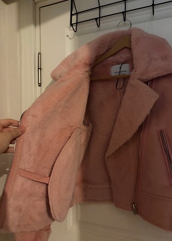 Pembe Süet Kürklü Kadın Ceket - Görsel 2