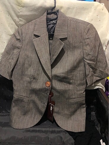 36 Beden gri Renk Yarım kol Blazer