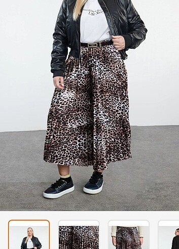 Leopar desenli etek