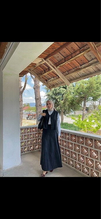 Zülays etek yelek kot takım
