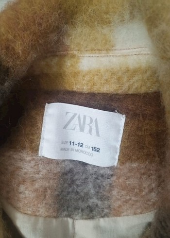 Kahverengi Ekose Midi Kız Çocuk Yün Kaban - Görsel 3