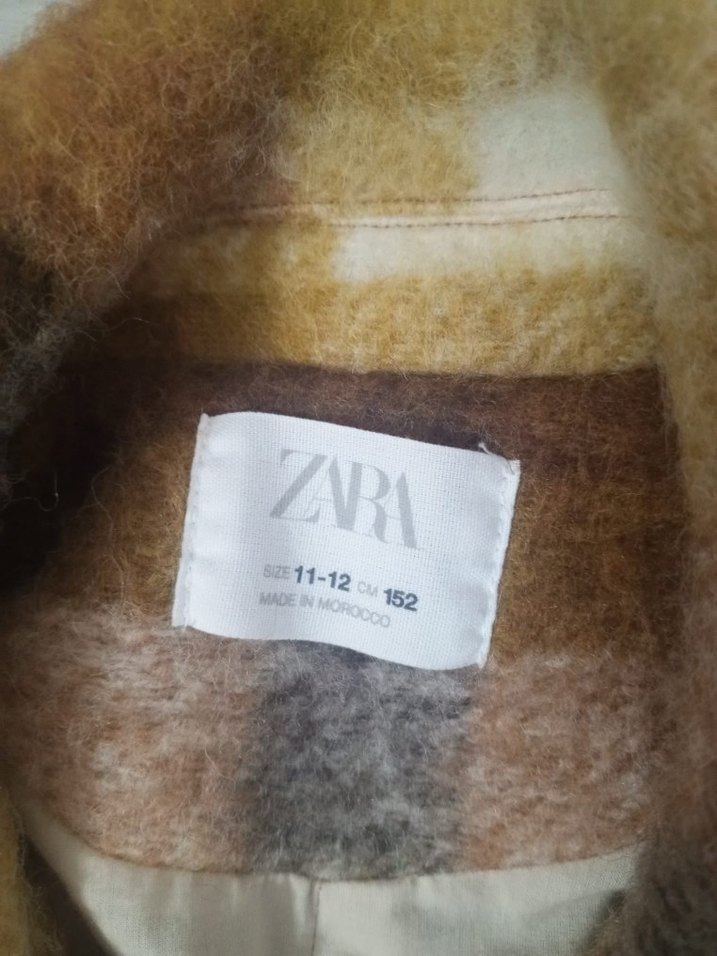 Kahverengi Ekose Midi Kız Çocuk Yün Kaban - Görsel 3