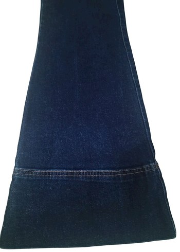 Lacivert Kemerli Geniş Paça Kadın Kot Pantolon - Görsel 2